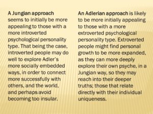 A Jungian approach and a Adlerian approach