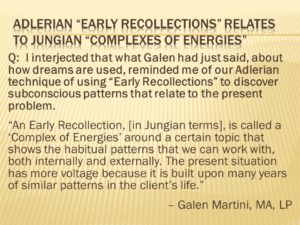 Adlerian relation to Jungian complexes of energies