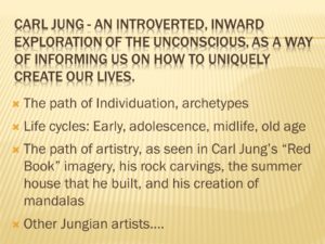 Introverted, inward exploration of the unconscious